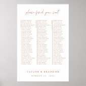 Minimale bruiloft bord van het Tafel van de Ontvan Poster (Voorkant)