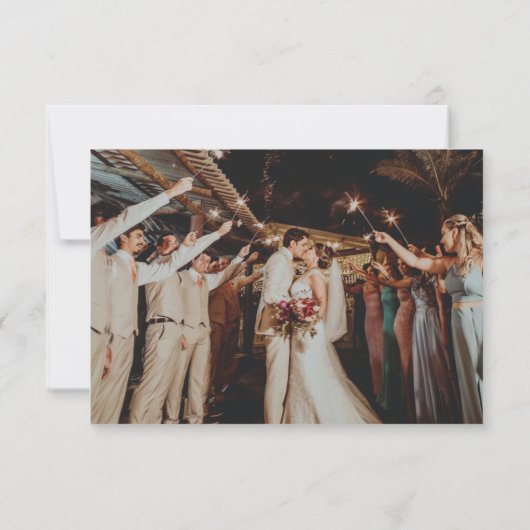 Minimale bruiloft dank u handgeschreven aangepaste bedankkaart (Achterkant)