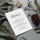 Minimale bruiloft details behuizing Kaart elegant