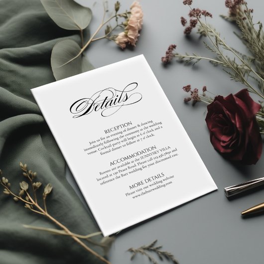 Minimale bruiloft details behuizing Kaart elegant