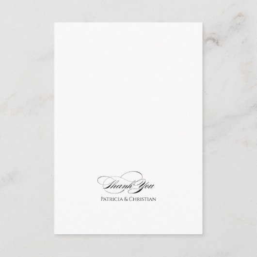 Minimale bruiloft details behuizing Kaart elegant (Achterkant)