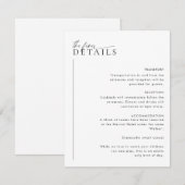 Minimale bruiloft Details Behuizing Kaart LAYLA (Voorkant / Achterkant)