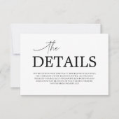 Minimale bruiloft details Kaart (Voorkant)