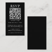 Minimale bruiloft Eenvoudige QR Black RSVP Informatiekaartje (Voorkant / Achterkant)