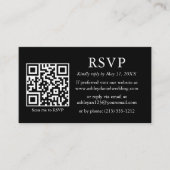 Minimale bruiloft Eenvoudige QR Black RSVP Informatiekaartje (Voorkant)