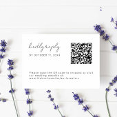 Minimale bruiloft Eenvoudige QR-code RSVP-kaart RSVP Kaartje