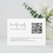 Minimale bruiloft Eenvoudige QR-code RSVP-kaart RSVP Kaartje (Staand voorkant)