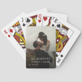 Minimale bruiloft foto koppels familienaam pokerkaarten (Achterkant)