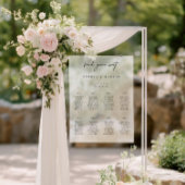 Minimale bruiloft Frosted Acryl Zitkaarten Teken Acryl Bord