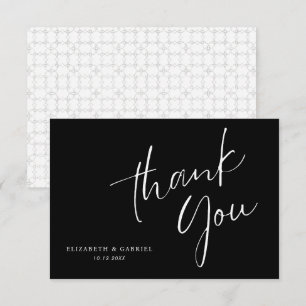 Minimale bruiloft handgeschreven bedankkaart