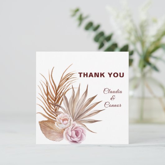 Minimale bruiloft Hartelijk dank Bedankkaart (Staand voorkant)
