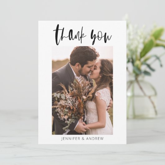 Minimale bruiloft Hartelijk dank Bedankkaart (Staand voorkant)