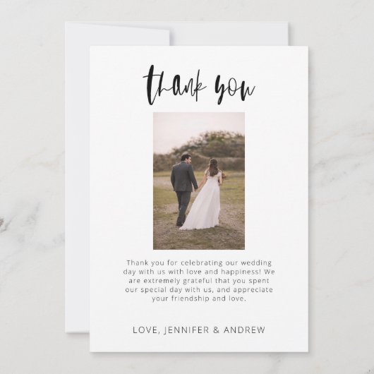 Minimale bruiloft Hartelijk dank Bedankkaart (Achterkant)