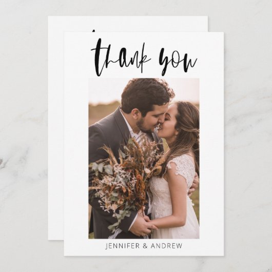 Minimale bruiloft Hartelijk dank Bedankkaart (Voorkant / Achterkant)