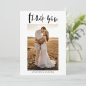 Minimale bruiloft Hartelijk dank Bedankkaart (Staand voorkant)