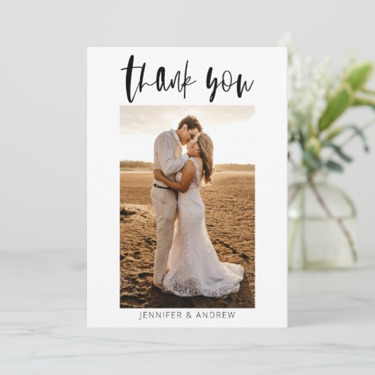 Minimale bruiloft Hartelijk dank Bedankkaart (Staand voorkant)