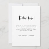 Minimale bruiloft Hartelijk dank Bedankkaart (Achterkant)