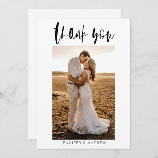 Minimale bruiloft Hartelijk dank Bedankkaart (Voorkant / Achterkant)