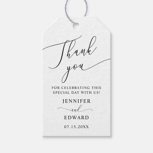 Minimale bruiloft Hartelijk dank Cadeaulabel (Voorkant)