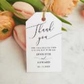 Minimale bruiloft Hartelijk dank Cadeaulabel