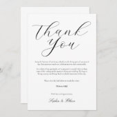 Minimale bruiloft Hartelijk dank Kaart (Voorkant / Achterkant)