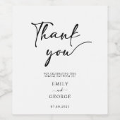 Minimale bruiloft Hartelijk dank Wijn Etiket (Enkel label)