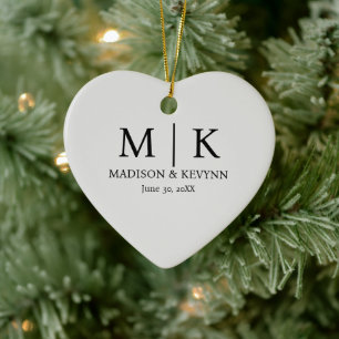Minimale bruiloft keramisch ornament
