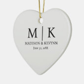 Minimale bruiloft keramisch ornament (Links)