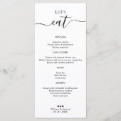 Minimale bruiloft met handschrift menu (Voorkant)
