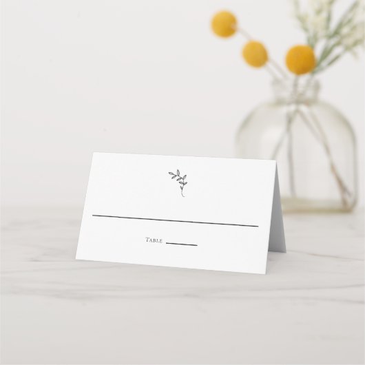 Minimale bruiloft monogram Elegant Plaatskaartje (Voorkant)