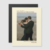 Minimale bruiloft Opslaan Verticale foto-ingang da Magnetische Uitnodiging (Voorkant / Achterkant)