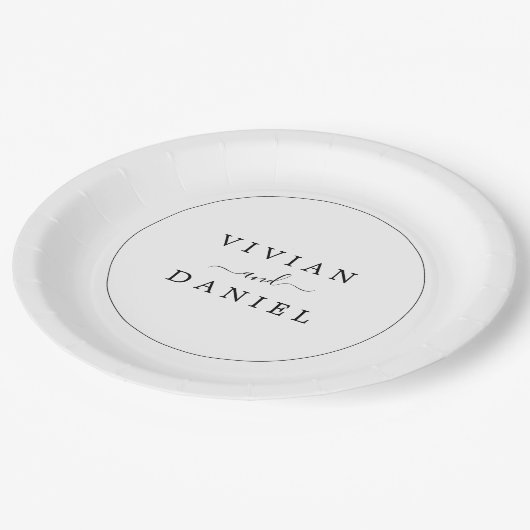 Minimale bruiloft papieren bordje (Gekanteld)