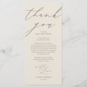 Minimale bruiloft Plaats instelling Hartelijk dank Programmakaart (Voorkant)