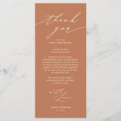 Minimale bruiloft Plaats instelling Hartelijk dank Programmakaart (Voorkant)