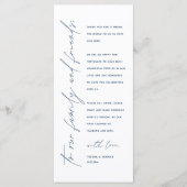 Minimale bruiloft Plaats instelling Hartelijk dank Programmakaart (Voorkant)