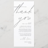 Minimale bruiloft Plaats instelling Hartelijk dank Programmakaart (Voorkant)