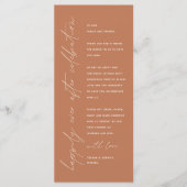 Minimale bruiloft Plaats instelling Hartelijk dank Programmakaart (Voorkant)