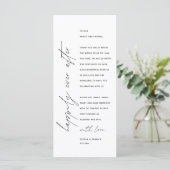 Minimale bruiloft Plaats instelling Hartelijk dank Programmakaart (Staand voorkant)