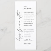 Minimale bruiloft Plaats instelling Hartelijk dank Programmakaart (Voorkant)