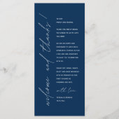 Minimale bruiloft Plaats instelling Hartelijk dank Programmakaart (Voorkant)