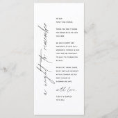 Minimale bruiloft Plaats instelling Hartelijk dank Programmakaart (Voorkant)