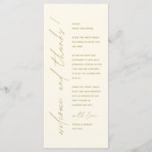 Minimale bruiloft Plaats instelling Hartelijk dank Programmakaart (Voorkant)