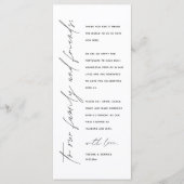 Minimale bruiloft Plaats instelling Hartelijk dank Programmakaart (Voorkant)