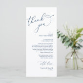 Minimale bruiloft Plaats instelling Hartelijk dank Programmakaart (Staand voorkant)