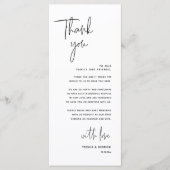 Minimale bruiloft Plaats instelling Hartelijk dank Programmakaart (Voorkant)