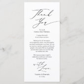 Minimale bruiloft Plaats instelling Hartelijk dank Programmakaart (Voorkant)