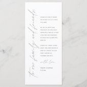 Minimale bruiloft Plaats instelling Hartelijk dank Programmakaart (Voorkant)