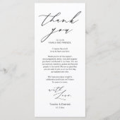 Minimale bruiloft Plaats instelling Hartelijk dank Programmakaart (Voorkant)