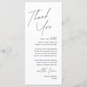 Minimale bruiloft Plaats instelling Hartelijk dank Programmakaart (Voorkant)
