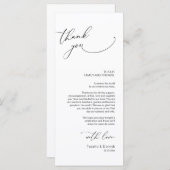 Minimale bruiloft Plaats instelling Hartelijk dank Programmakaart (Voorkant / Achterkant)